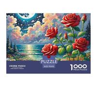 Puzzle 1000 Pezzi Rose Qualità Premium Under The Moon Puzzle Impegnativo Divertimento Per Adulti Regalo Per Adulti E Bambini Da 14 Anni E Più 70x50cm/1000pcs