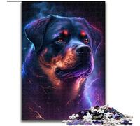 Puzzle 1000 pezzi Rottweiler colorato in legno, rompicapo ad alta difficoltà per adolescenti 50x75cm, Natale o compleanni