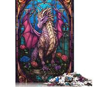 Puzzle 1000 pezzi Rouge Aetheria Pink Dragon Puzzle per ragazzi e ragazze Puzzle di difficoltà Puzzle usati per rilassarsi 1000 pezzi (38x26 cm)