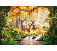 Puzzle 1000 pezzi Royal Family foresta con cervi e daini