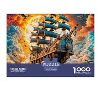 Puzzle 1000 Pezzi Sailboat Qualità Premium The Ship on The Cloud Multicolore Puzzle Al Divertenti Per Uomo E Donna Per Adulti E Bambini Da 12 Anni 70x50cm/1000pcs
