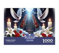 Puzzle 1000 Pezzi Scala del Cielo con Colombe, Puzzle Difficile, Regalo 70x50cm