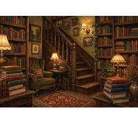 puzzle 1000 pezzi Scala Libreria Vintage Legno