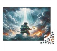 Puzzle 1000 pezzi Scena Eroica Pompieri, Cartone Alta Qualità, Amici Attività Rilassante 52x38cm