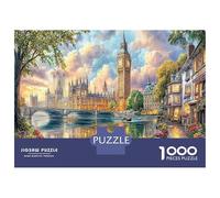 Puzzle 1000 Pezzi Scena Tower Bridge, 38x26 cm, Stile Artistico Fantastico Gioco Educativo e Difficile per Adulti e Famiglie in Modalità Collettiva