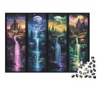 Puzzle 1000 Pezzi Sceniche Cascate Fatate, Cascate Colorate, Cartone Premium, Regalo per Genitori, Contro l’Ansia, 38x26cm