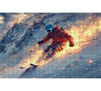 Puzzle 1000 Pezzi, Sciare Puzzle 1000 Pezzi per Adulti, Giochi di Puzzles Atleta Legno per Tutta la Famiglia, DIY Puzzles per Quadri Moderni Soggiorno Regalo Donna Uomo Festival 75 x 50CM RXPT-270