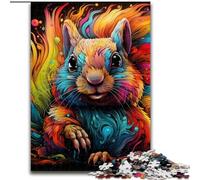 Puzzle 1000 pezzi scoiattolo psichedelico, puzzle 1000 pezzi per adulti, gioco interattivo per famiglie, decorazione fai da te per la casa, sfida mentale, regalo 50x75cm