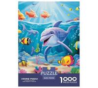 Puzzle 1000 Pezzi Seabed A School of Fish Qualità Premium Dolphin Intrattenimento Creativo Puzzle Al Divertenti Per Uomo E Donna Adulti E Bambini Più Grandi 70x50cm/1000pcs