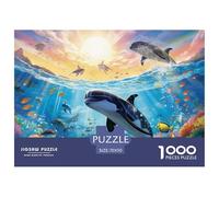 Puzzle 1000 Pezzi Seabed A School of Fish Qualità Premium Dolphin Multicolore Idea Regalo Uomo E Donna Adulti E Bambini Più Grandi 70x50cm/1000pcs
