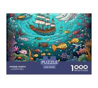 Puzzle 1000 Pezzi Seabed A School of Fish Qualità Premium Marine Animal Puzzle Impegnativo Puzzle Al Divertenti Per Uomo E Donna Adulti E Bambini Più Grandi 70x50cm/1000pcs