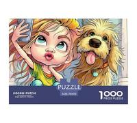 Puzzle 1000 Pezzi Selfie Bambina e Cane - Bambina si Fa Selfie con Cane, Gioco Educativo per Adulti 70x50cm