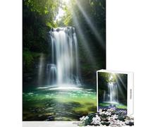 Puzzle 1000 pezzi Serene Waterfall in Lush Forest decorazione da parete giochi educativi con pezzi completamente interconnessi e di forma casuale dimensioni 50x75cm