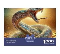 Puzzle 1000 Pezzi Serpente d’Oro per Decorazione Parete - Serpente Incastonato di Gioielli 52x38cm