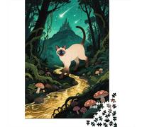 Puzzle 1000 Pezzi Siamese Cat by The Golden Stream, Per Bambini E Adulti Puzzle Difficile Sfida Classici Regalo 1000pcs (75x50cm)