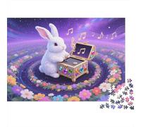 Puzzle 1000 Pezzi Snow Hare with Musical Jewelry Box, Per Amore E Amico, Relax-rompicapo Impossible, Puzzle Classici Regalo 1000pcs (75x50cm)
