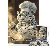 Puzzle 1000 pezzi Snow Leopard Chef Giocattoli antistress Regali di Babbo Natale segreto Gioco educativo Lista dei desideri con Babbo Natale Dimensioni 38x52cm
