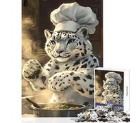 Puzzle 1000 pezzi Snow Leopard Chef Giocattoli antistress Regali di Babbo Natale segreto Gioco educativo Lista dei desideri con Babbo Natale Dimensioni 38x26cm