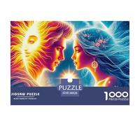 Puzzle 1000 Pezzi Sole & Luna Dettagliato - Facce Luminose & Yin Yang, Carta Riciclata 38x26cm