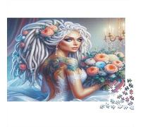 Puzzle 1000 Pezzi Sposa con Tatuaggi per Adulti - Sposa con Tatuaggi Floreali Gioco Familiare Divertente e Sfidante Ottimo Regalo 52x38cm