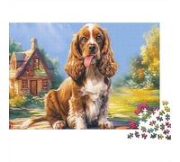 Puzzle 1000 pezzi Springer Spaniel in cartone per bambini, ragazzi +12 anni, attività dopo scuola, tempo libero, 70x50cm