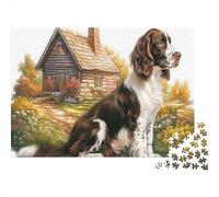 Puzzle 1000 pezzi Springer Spaniel in cartone robusto per ragazzi 12-18 anni, attività dopo scuola, rompicapo, 70x50cm