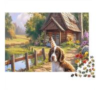 Puzzle 1000 pezzi Springer Spaniel in cartone robusto per ragazzi 12-18 anni, attività dopo scuola, rompicapo, 70x50cm