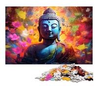 Puzzle 1000 pezzi Statua del Buddha colorata Puzzle impossibile per adulti Attività per famiglie, rompicapo, arredamento per la casa, regalo di Natale 26X38CM / 10,23x14,96 pollici