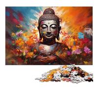 Puzzle 1000 pezzi Statua del Buddha colorata Puzzle impossibile per adulti Attività per famiglie, rompicapo, arredamento per la casa, regalo di Natale 26X38CM / 10,23x14,96 pollici