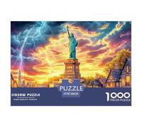 Puzzle 1000 Pezzi Statua della Libertà_ New York | Puzzle Impossibile | Gioco Di Sfida Intellettuale Puzzle | Attività Manuale Antistress 38x26cm/1000pcs