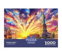 Puzzle 1000 Pezzi Statua della Libertà_ New York | Puzzle Impossibile | Gioco Di Sfida Intellettuale Puzzle | Attività Manuale Antistress 70x50cm/1000pcs