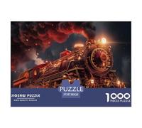 Puzzle 1000 Pezzi Steam Train Qualità Premium The Train Under The Night Sky Multicolore Divertimento Per Adulti Regalo Per Adulti E Bambini Da 14 Anni E Più 38x26cm/1000pcs