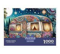 Puzzle 1000 pezzi Stimolante Camper Psichedelico, Roulotte Bohemiana Notte, Gioco Famiglia Difficile Intrattenimento Idea Regalo Perfetta, 52x38cm