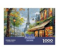 Puzzle 1000 pezzi Strada di Parigi con Torre Eiffel, gioco familiare difficile educativo antistress adulti bambini 52x38cm