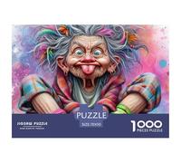 Puzzle 1000 pezzi Strana Vecchia Donna per Adulti Bambini 70x50cm, Estremamente Difficile Sfidante Idea Regalo Figurina Nano Colorata