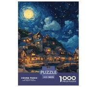 Puzzle 1000 Pezzi Sunset at The Harbor Qualità Premium Seaside Town Divertimento Idea Regalo Uomo E Donna Regalo Per Adulti E Bambini Da 14 Anni E Più 38x26cm/1000pcs