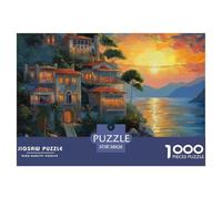 Puzzle 1000 Pezzi Sunset at The Harbor Qualità Premium Seaside Town Intrattenimento Creativo Divertimento Per Adulti Per Adulti E Ragazzi 38x26cm/1000pcs