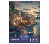 Puzzle 1000 Pezzi Sunset at The Harbor Qualità Premium Seaside Town Intrattenimento Creativo Divertimento Per Adulti Per Adulti E Bambini Da 12 Anni 70x50cm/1000pcs