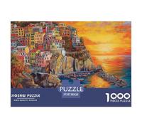 Puzzle 1000 Pezzi Sunset at The Harbor Qualità Premium Seaside Town Intrattenimento Creativo Divertimento Per Adulti Regalo Per Adulti E Bambini Da 14 Anni E Più 38x26cm/1000pcs