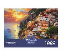 Puzzle 1000 Pezzi Sunset at The Harbor Qualità Premium Seaside Town Intrattenimento Creativo Puzzle Al Divertenti Per Uomo E Donna Regalo Per Adulti E Bambini Da 14 Anni E Più 70x50cm/1000pcs