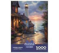 Puzzle 1000 Pezzi Sunset at The Harbor Qualità Premium Seaside Town Multicolore Divertimento Per Adulti Per Adulti E Ragazzi 38x26cm/1000pcs