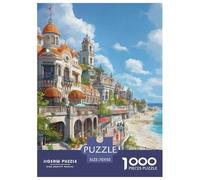 Puzzle 1000 Pezzi Sunset at The Harbor Qualità Premium Seaside Town Multicolore Idea Regalo Uomo E Donna Per Adulti E Ragazzi 70x50cm/1000pcs