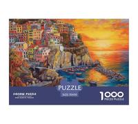 Puzzle 1000 Pezzi Sunset at The Harbor Qualità Premium Seaside Town Multicolore Idea Regalo Uomo E Donna Per Adulti E Bambini Da 12 Anni 70x50cm/1000pcs