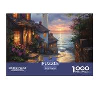 Puzzle 1000 Pezzi Sunset at The Harbor Qualità Premium Seaside Town Multicolore Idea Regalo Uomo E Donna Perfetto Per Appassionati Di Puzzle Esperti 70x50cm/1000pcs