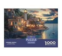 Puzzle 1000 Pezzi Sunset at The Harbor Qualità Premium Seaside Town Multicolore Idea Regalo Uomo E Donna Per Adulti E Bambini Da 12 Anni 70x50cm/1000pcs
