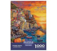 Puzzle 1000 Pezzi Sunset at The Harbor Qualità Premium Seaside Town Multicolore Puzzle Al Divertenti Per Uomo E Donna Perfetto Per Appassionati Di Puzzle Esperti 70x50cm/1000pcs