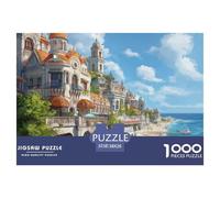 Puzzle 1000 Pezzi Sunset at The Harbor Qualità Premium Seaside Town Multicolore Puzzle Al Divertenti Per Uomo E Donna Adulti E Bambini Più Grandi 38x26cm/1000pcs