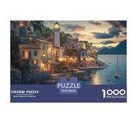 Puzzle 1000 Pezzi Sunset at The Harbor Qualità Premium Seaside Town Puzzle Impegnativo Divertimento Per Adulti Adulti E Bambini Più Grandi 38x26cm/1000pcs