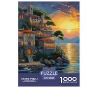 Puzzle 1000 Pezzi Sunset at The Harbor Qualità Premium Seaside Town Puzzle Impegnativo Puzzle Al Divertenti Per Uomo E Donna Adulti E Bambini Più Grandi 38x26cm/1000pcs