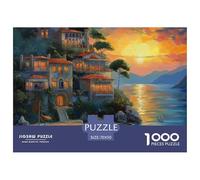 Puzzle 1000 Pezzi Sunset at The Harbor Qualità Premium Seaside Town Puzzle Impegnativo Puzzle Al Divertenti Per Uomo E Donna Per Adulti E Bambini Da 12 Anni 70x50cm/1000pcs